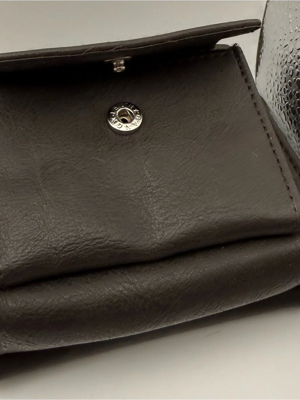 Women's Black Leather Wallet with Silver Detail